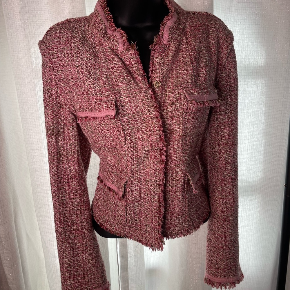 Nine West Pink Tweed Blazer